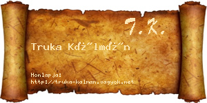 Truka Kálmán névjegykártya